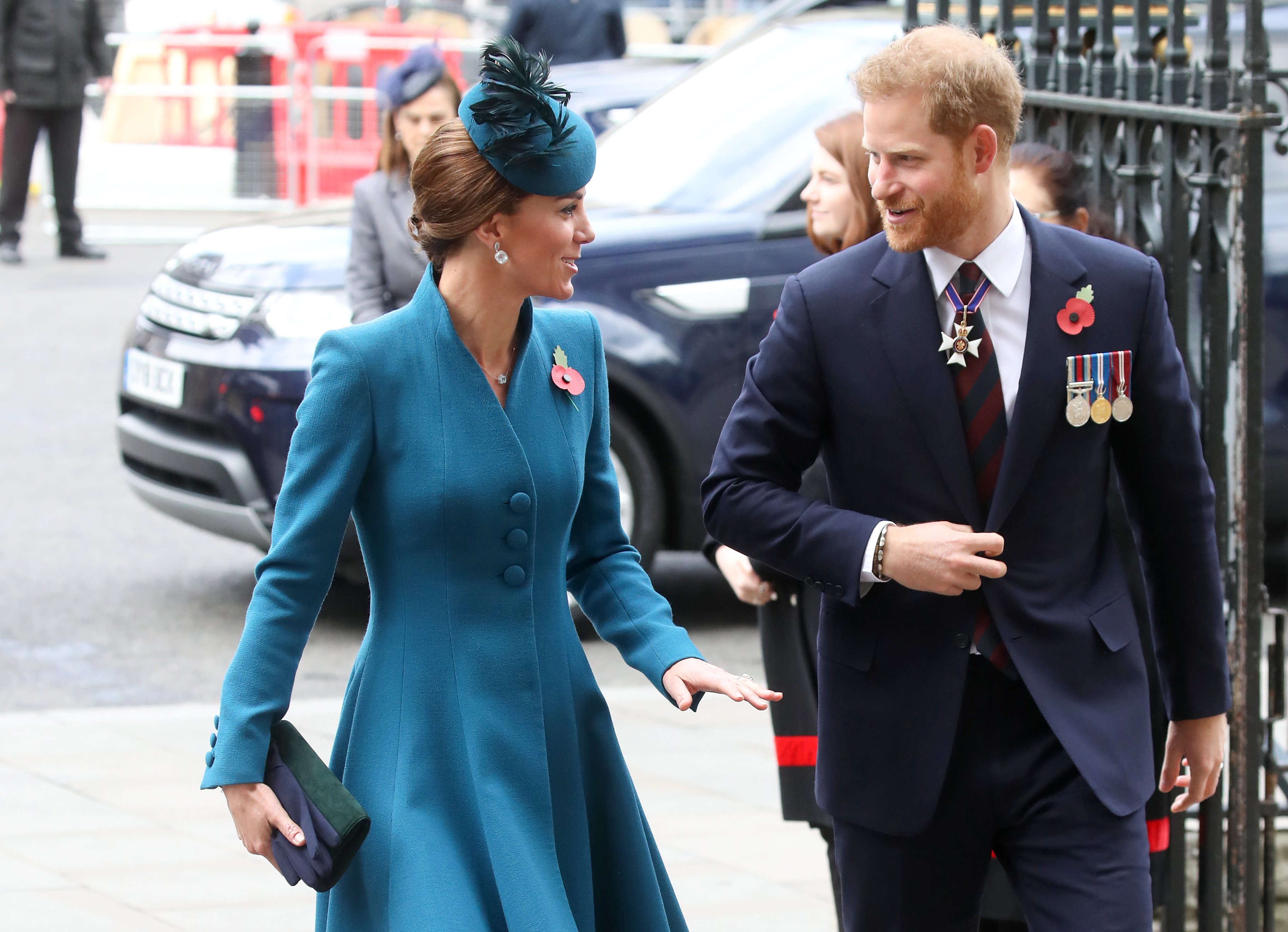 Le prince Harry et Kate Middleton lors de la cérémonie de commémoration et d'action de grâce de l'ANZAC Day, le 25 avril 2019 | Source : Getty Images