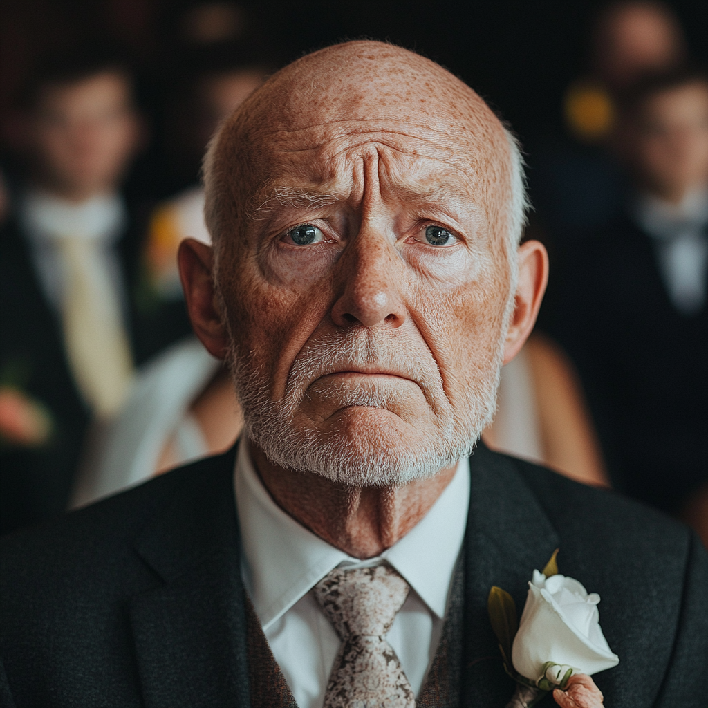 Un homme âgé qui regarde droit devant lui | Source : Midjourney