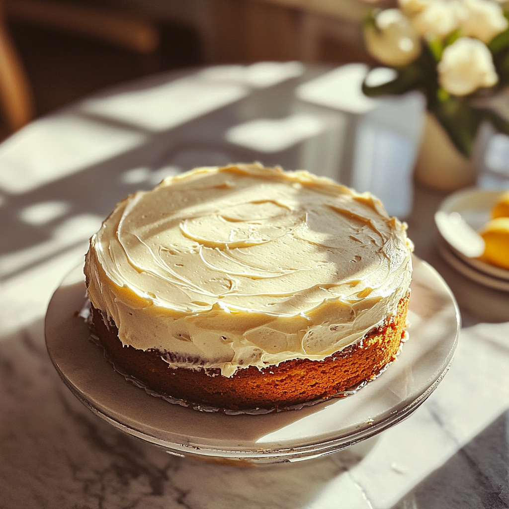 Un gâteau au citron sur une table | Source : Midjourney