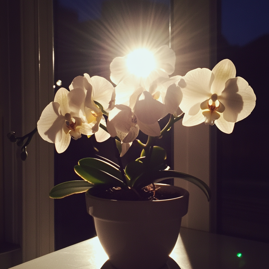 Une plante en pot sur un rebord de fenêtre | Source : Midjourney