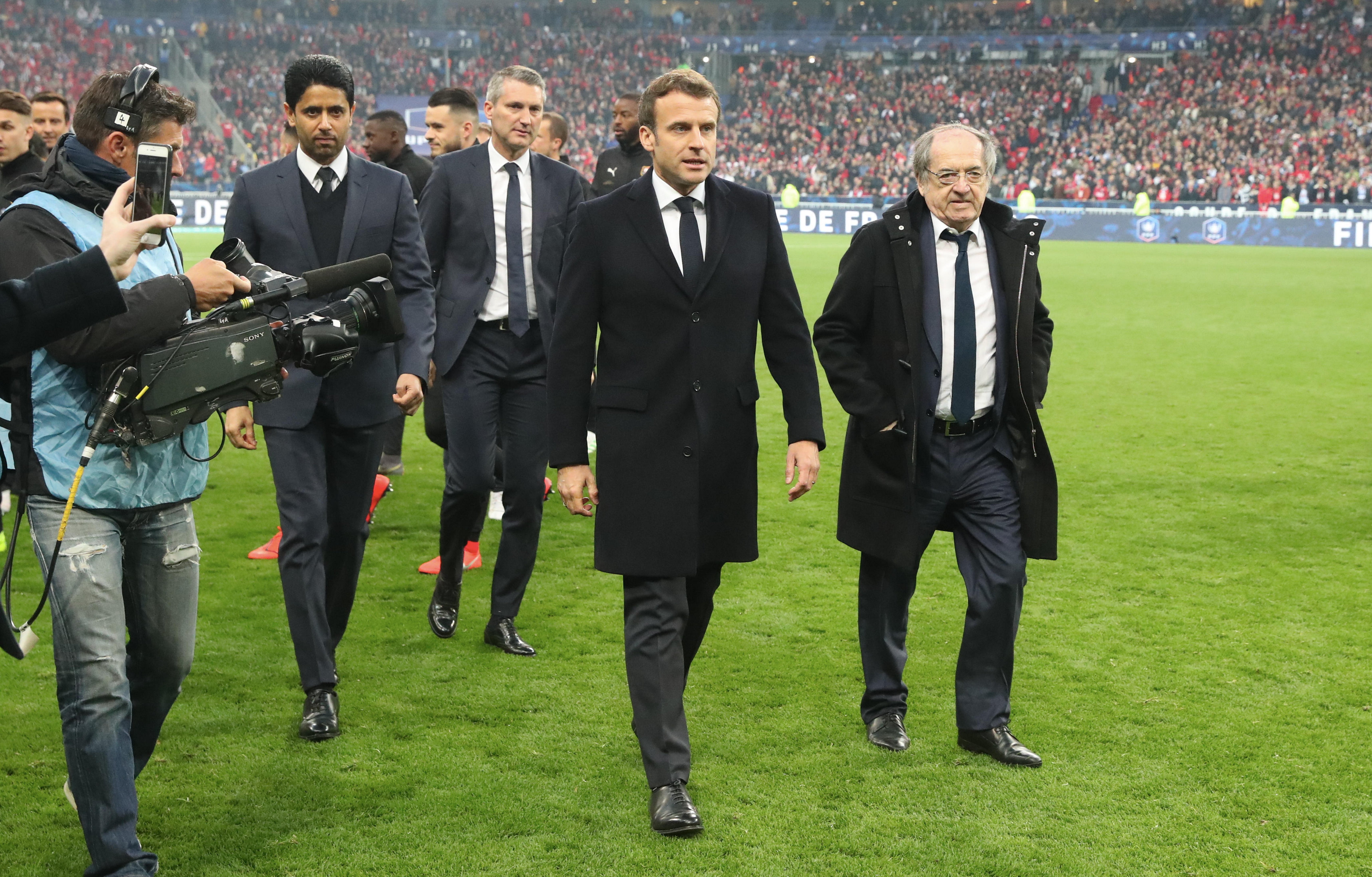 Emmanuel Macron à la fin de la Coupe de France. | Photo : Getty Images