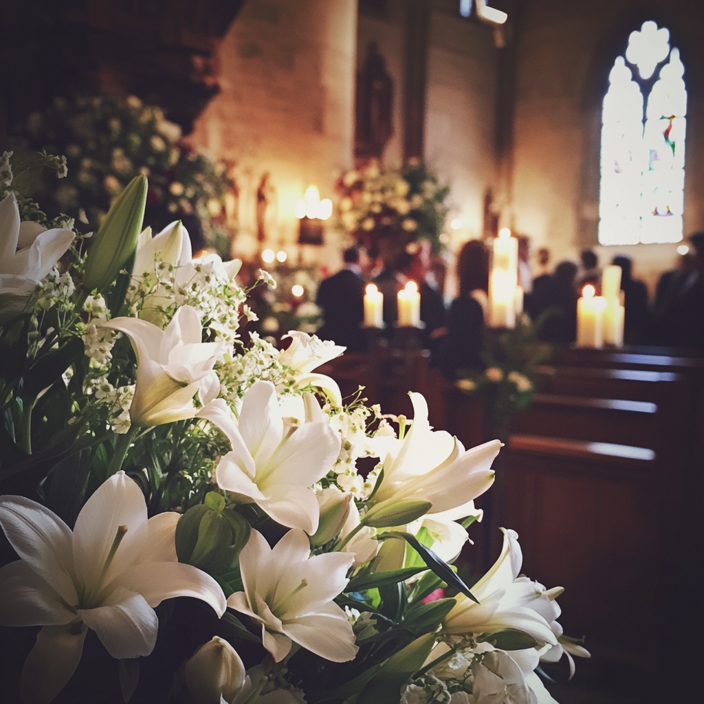 Un cadre funéraire dans une église | Source : Midjourney
