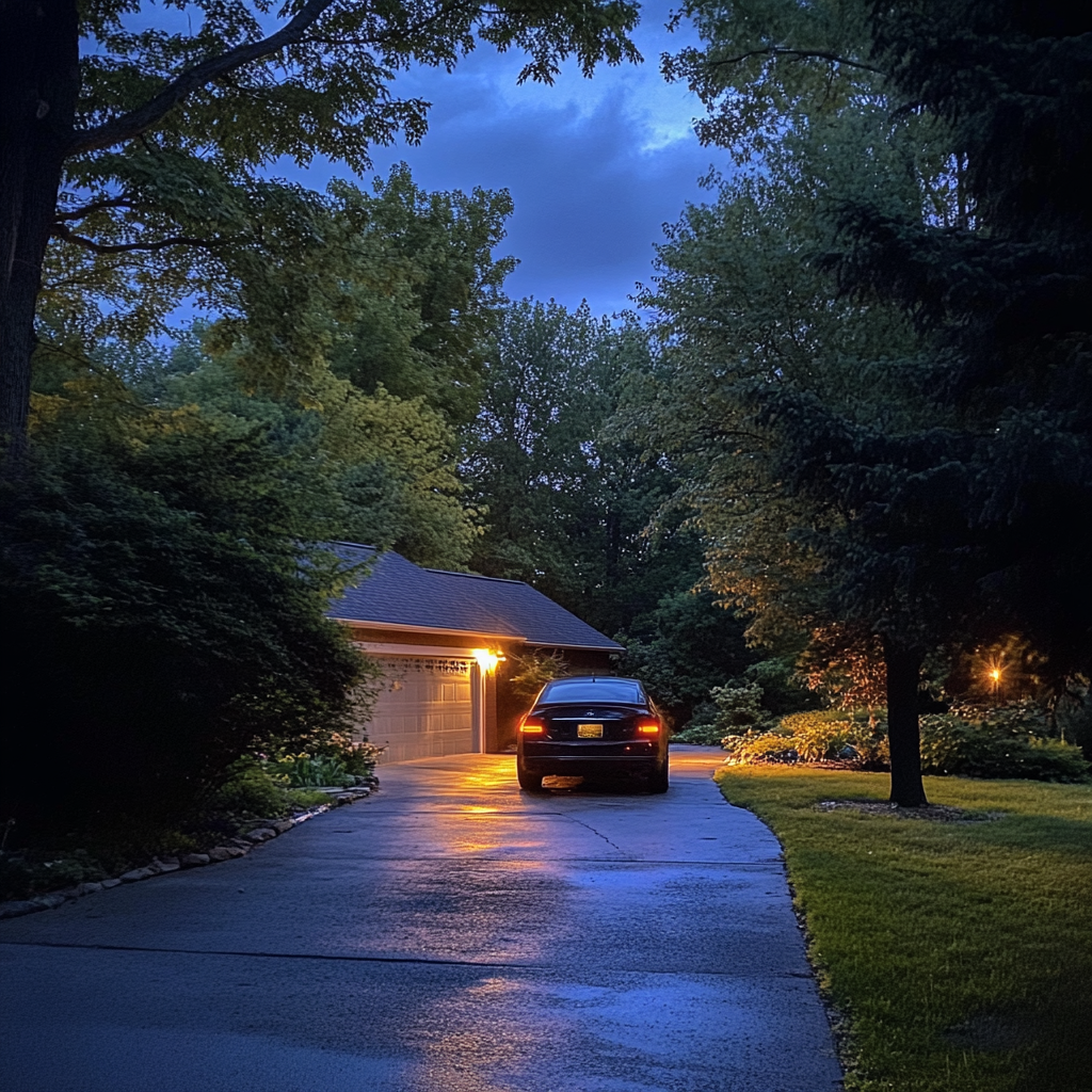 Une voiture garée dans une allée | Source : Midjourney