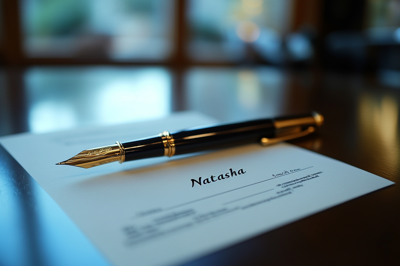 Un document portant le nom de Natasha | Source : Midjourney