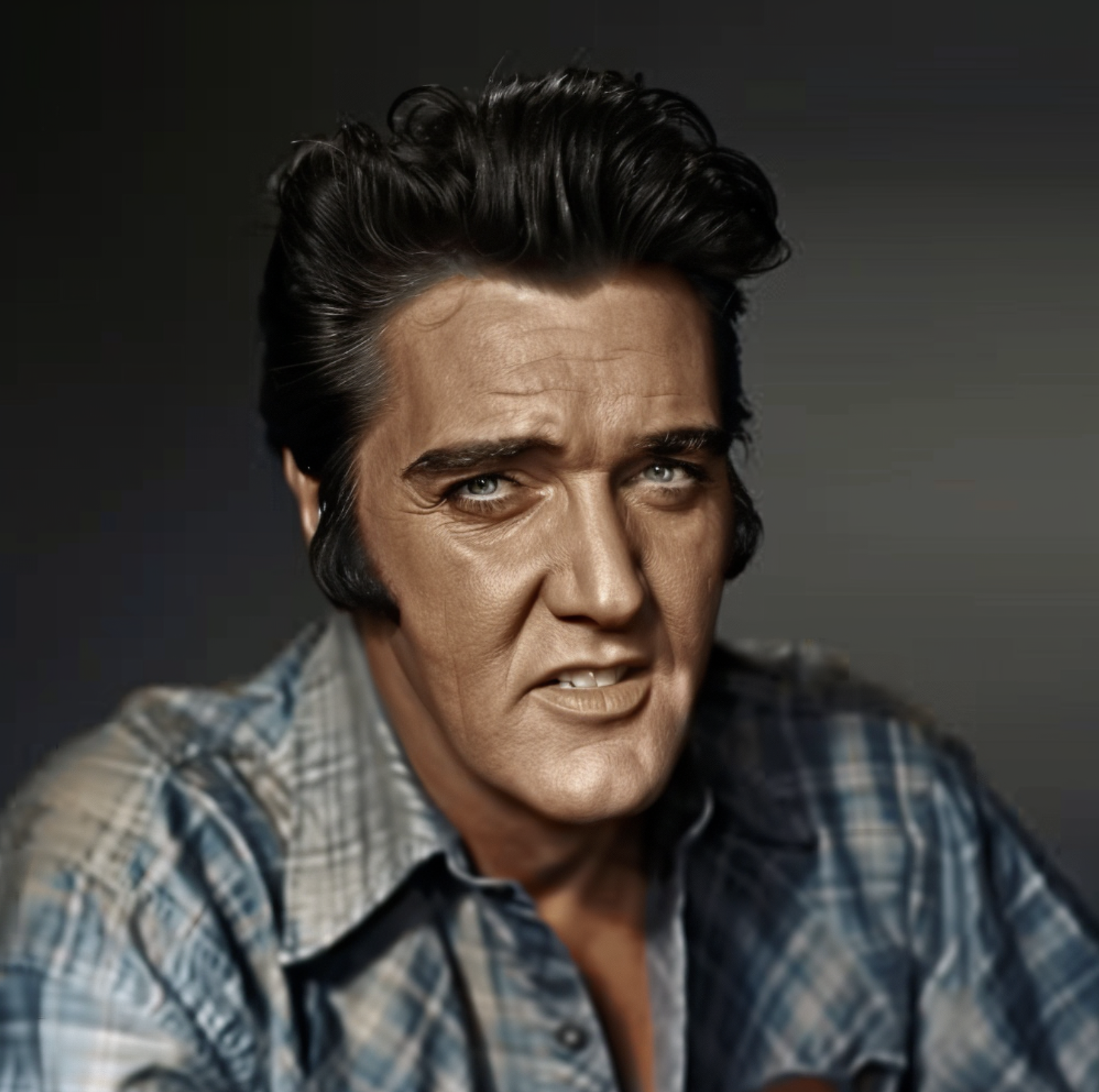 Image IA d'Elvis Presley dans sa vieillesse | Source : Midjourney
