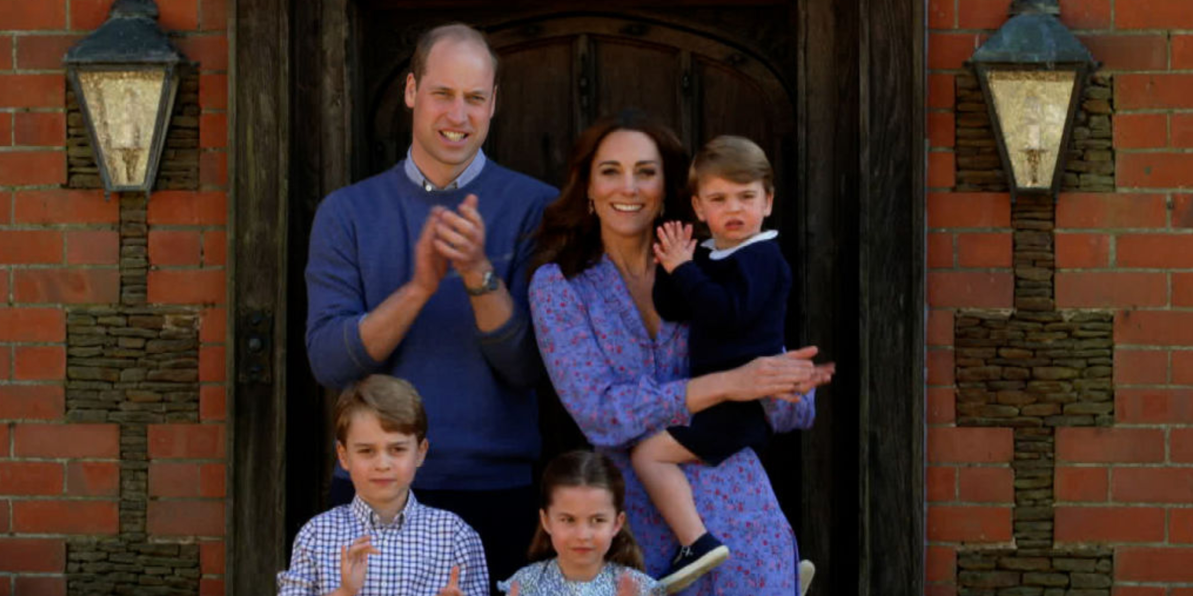 Le prince George, le prince William, la princesse Charlotte, Kate Middleton et le prince Louis | Source : Getty Images