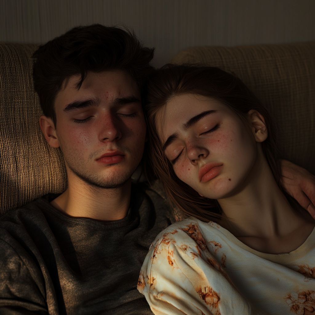 Un couple d'adolescents tristes | Source : Midjourney