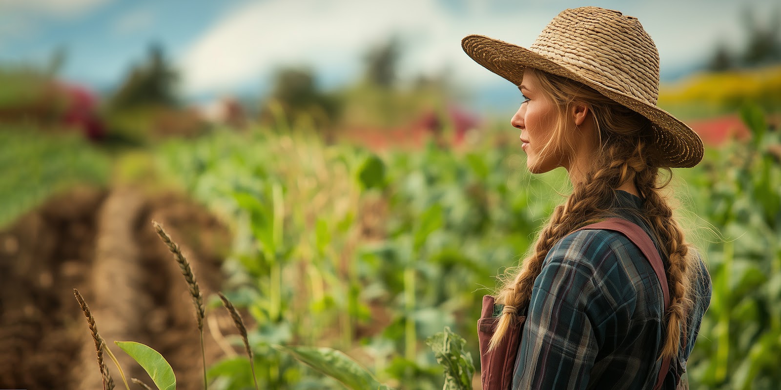 Une femme à la ferme | Source : Midjourney