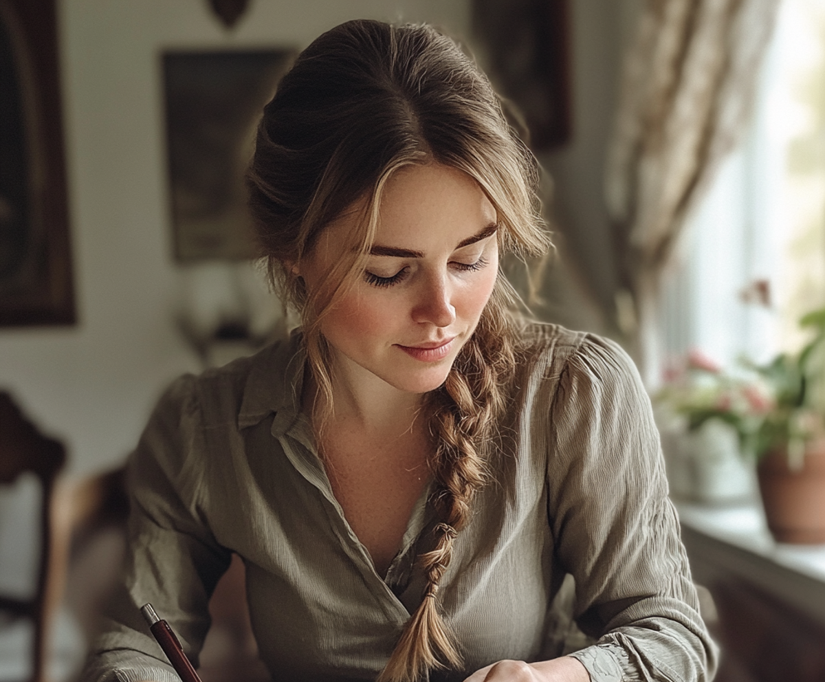 Une femme assise à une table | Source : Midjourney
