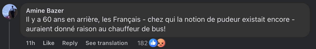 Capture d'écran du commentaire d'un internaute I Source : Facebook BFMTV