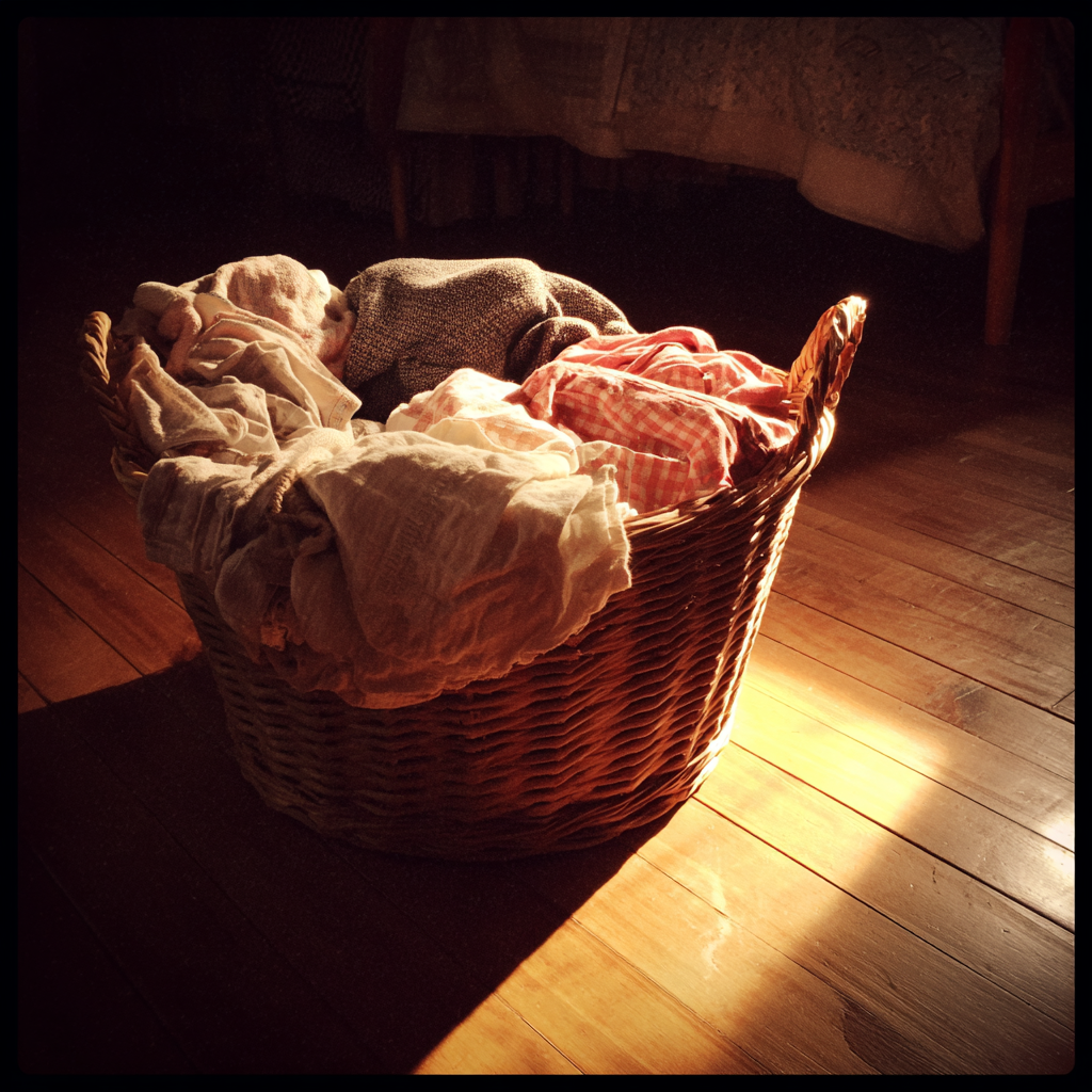 Un panier à linge dans une chambre à coucher | Source : Midjourney
