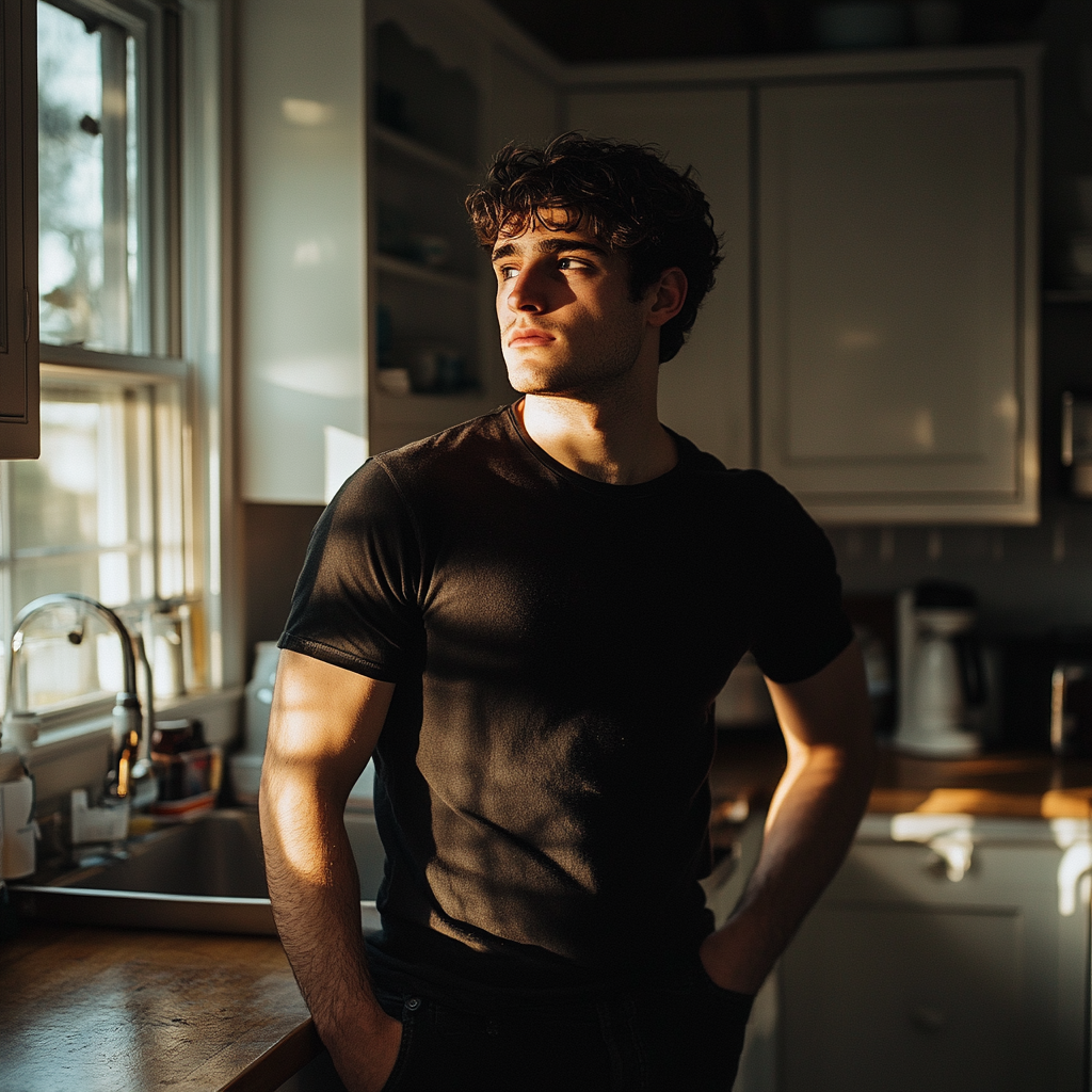 Un homme debout dans une cuisine | Source : Midjourney