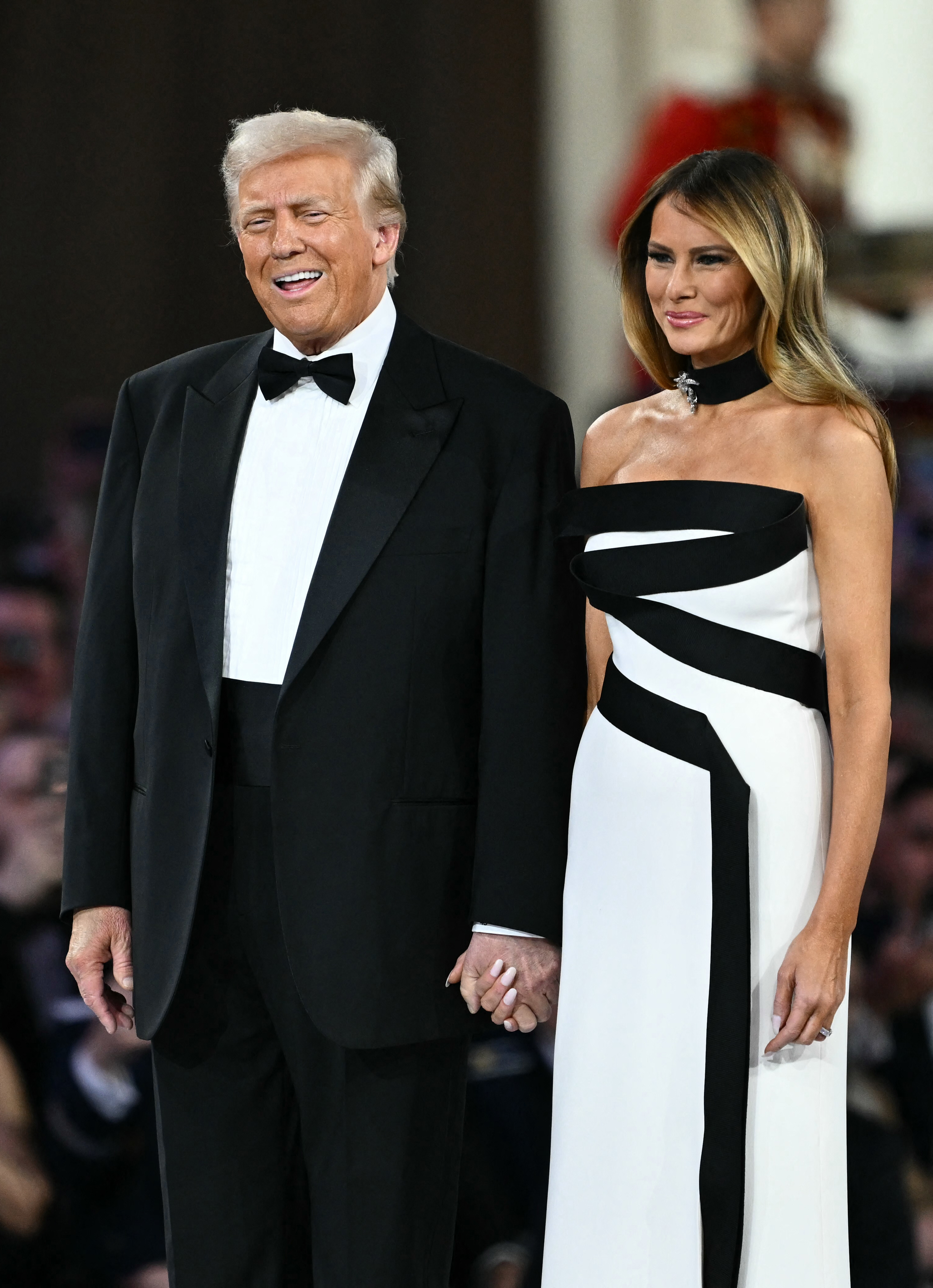 Le président Donald Trump et La Première Dame Melania Trump arrivent au bal inaugural du commandant en chef, le 20 janvier 2025, au Walter E. Washington Convention Center à Washington, D.C. | Source : Getty Images