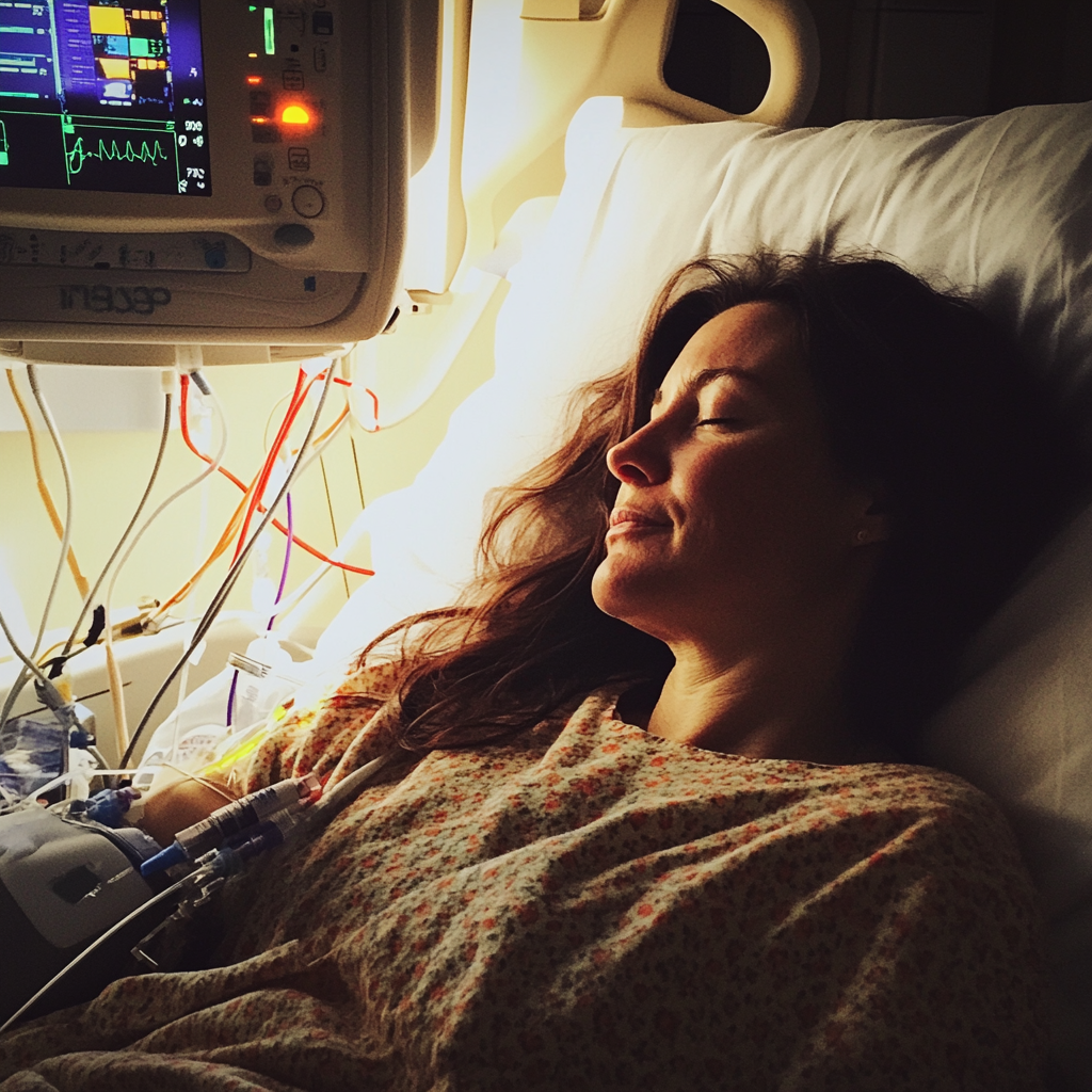 A woman in a hospital bed | Source: Midjourney