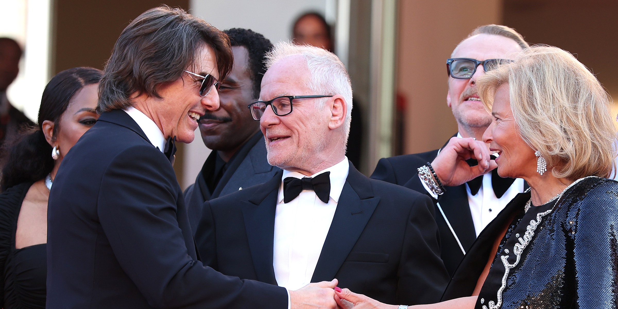 Tom Cruise, Thierry Frémaux et Iris Knobloch à la cérémonie du tapis rouge du film "Mission Impossible - The Final Reckoning" lors de la 78e édition du Festival de Cannes, le 14 mai 2025, en France I Source : Getty Images