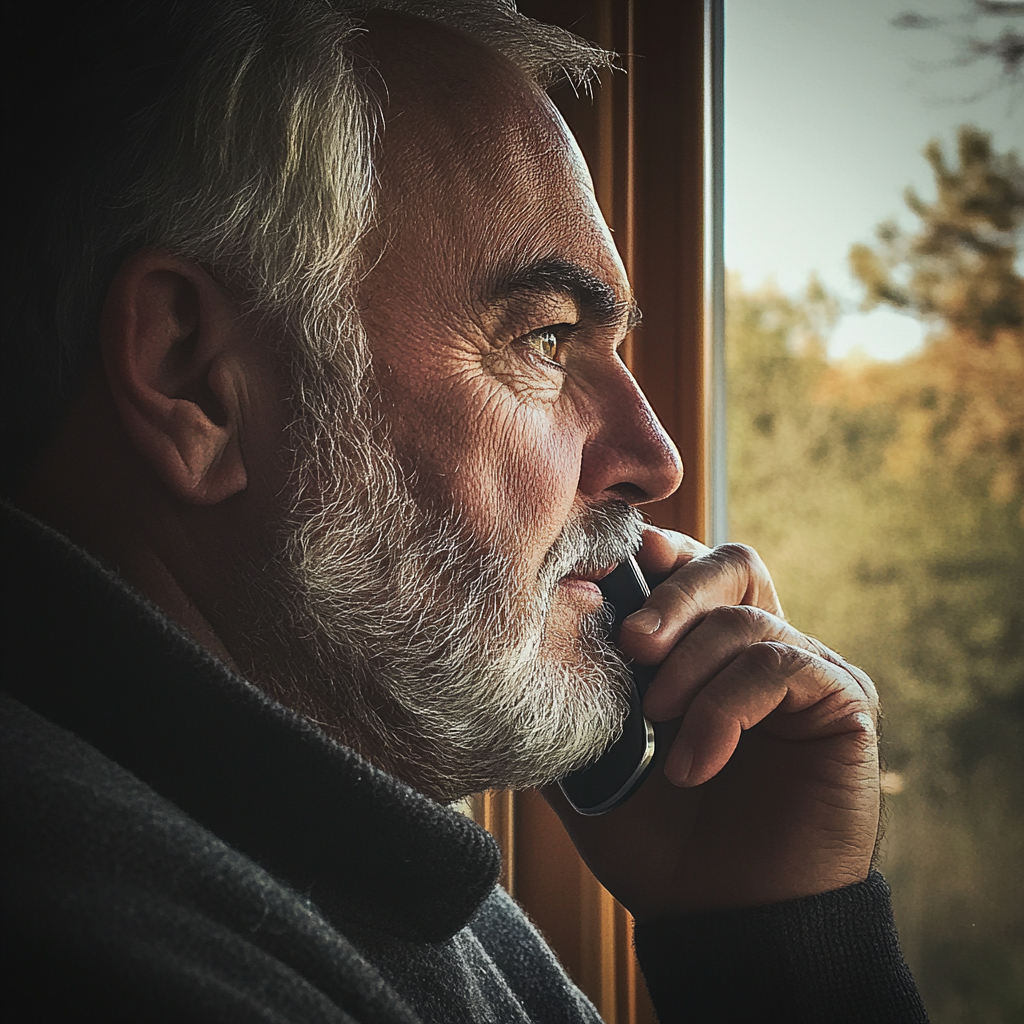 Un homme qui parle au téléphone | Source : Midjourney