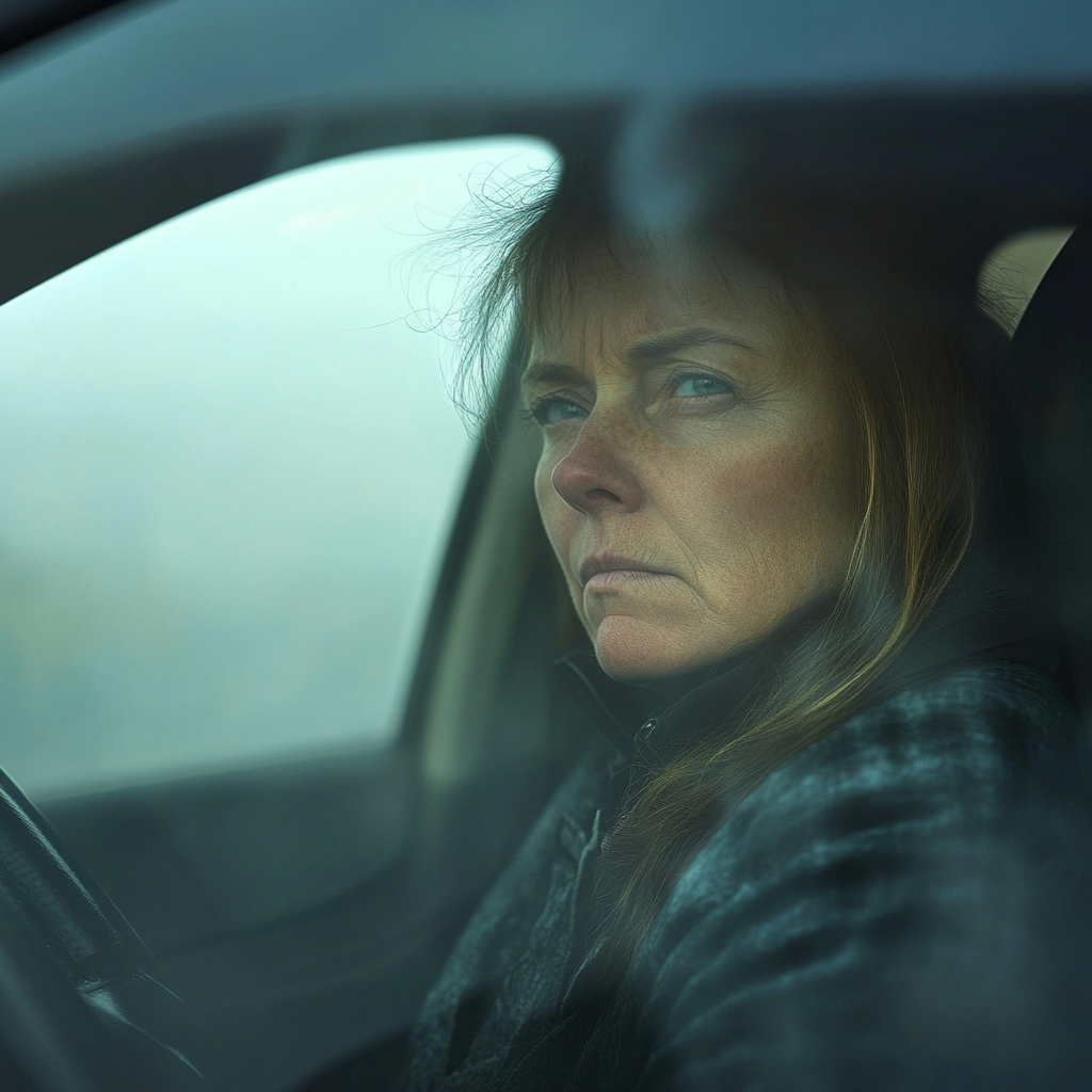 Une femme conduisant dans le brouillard | Source : Midjourney