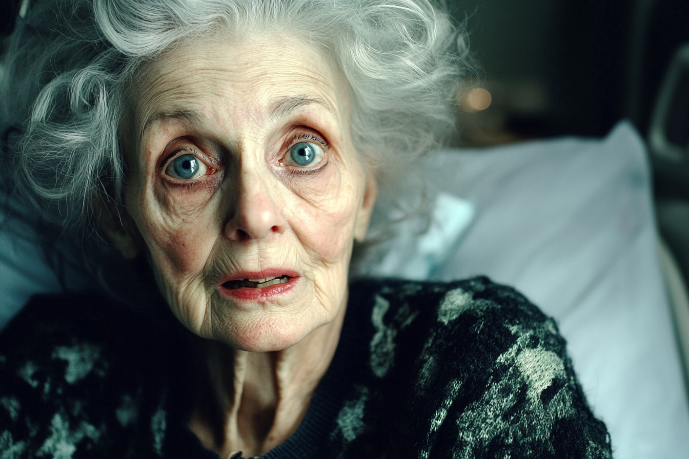 Une femme âgée dans un lit d'hôpital | Source : Midjourney