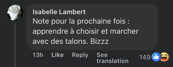 Commentaire d'internaute sur la tenue de Virginie Efira | Source : capture facebook.com/parismatchmag