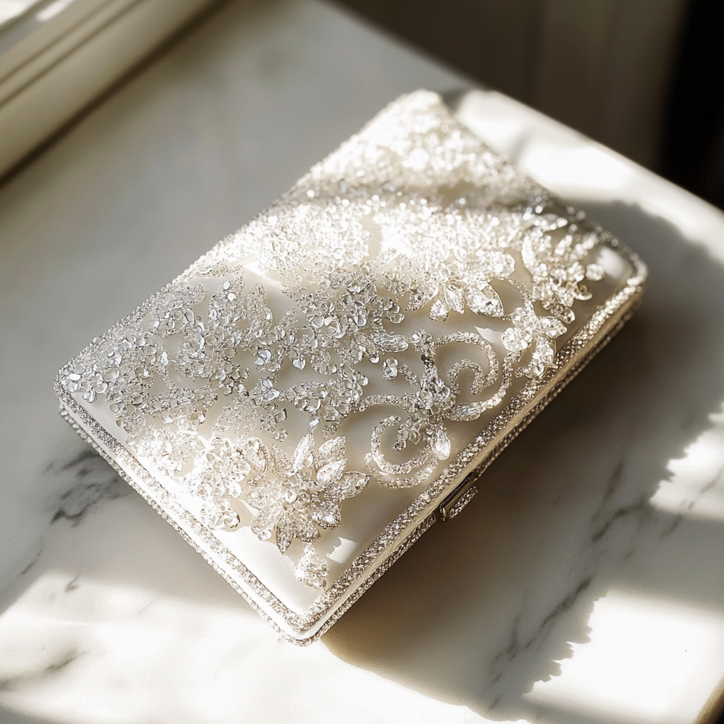 Une pochette blanche sur une table | Source : Midjourney