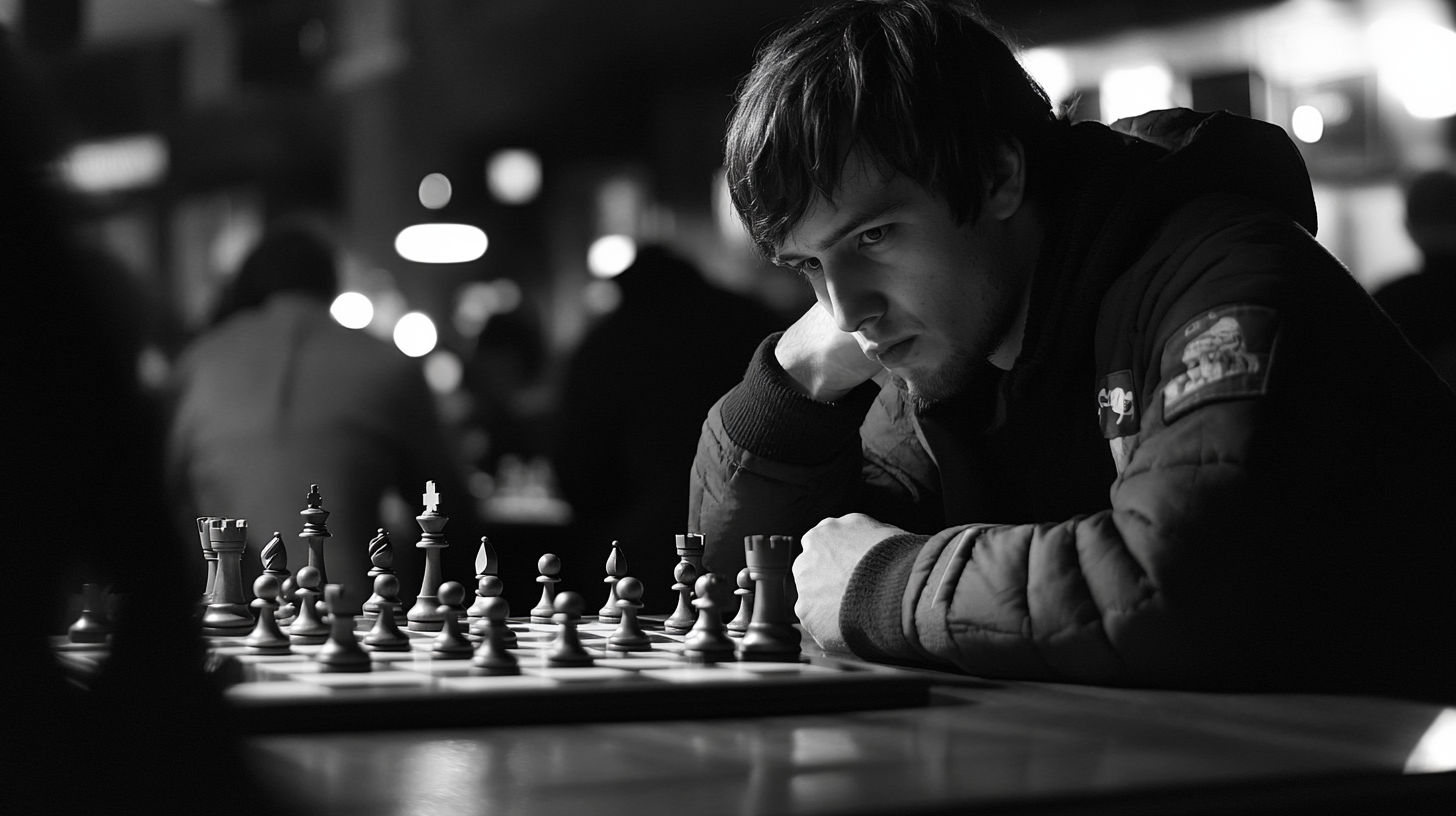 Un homme jouant aux échecs | Source : Midjourney