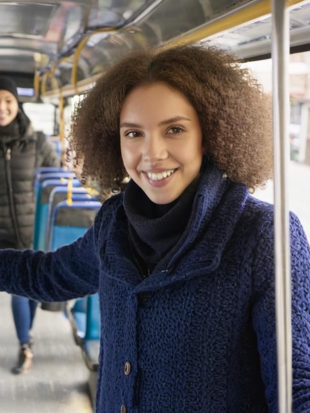 Une femme dans un bus | Source : Midjourney