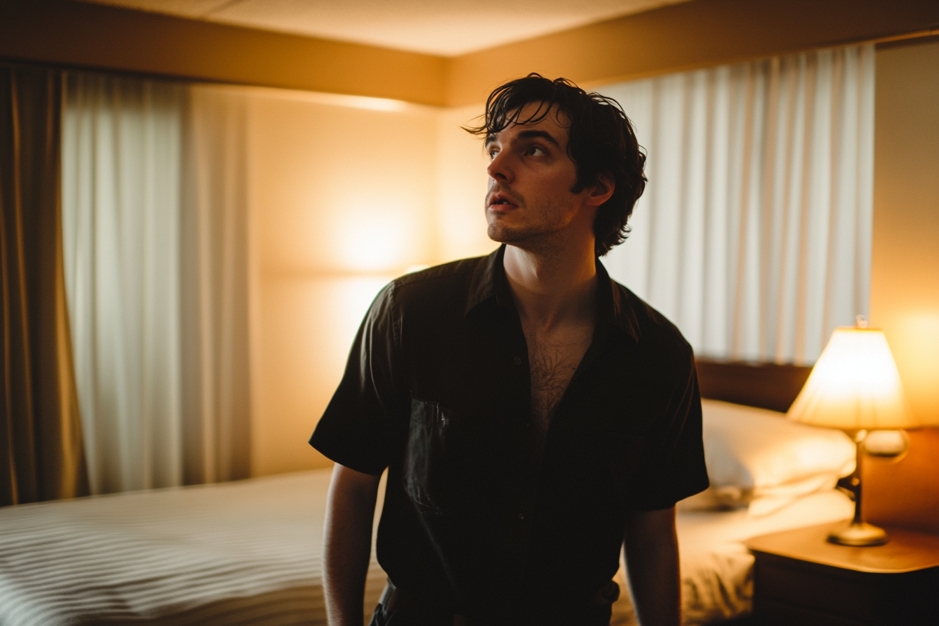 Un homme dans une chambre de motel | Source : Midjourney