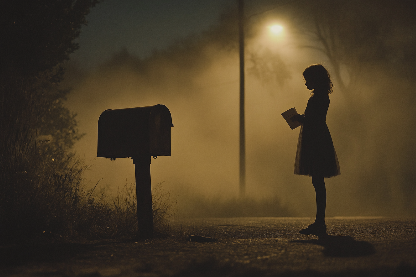 Une fille debout près d'une boîte aux lettres | Source : Midjourney