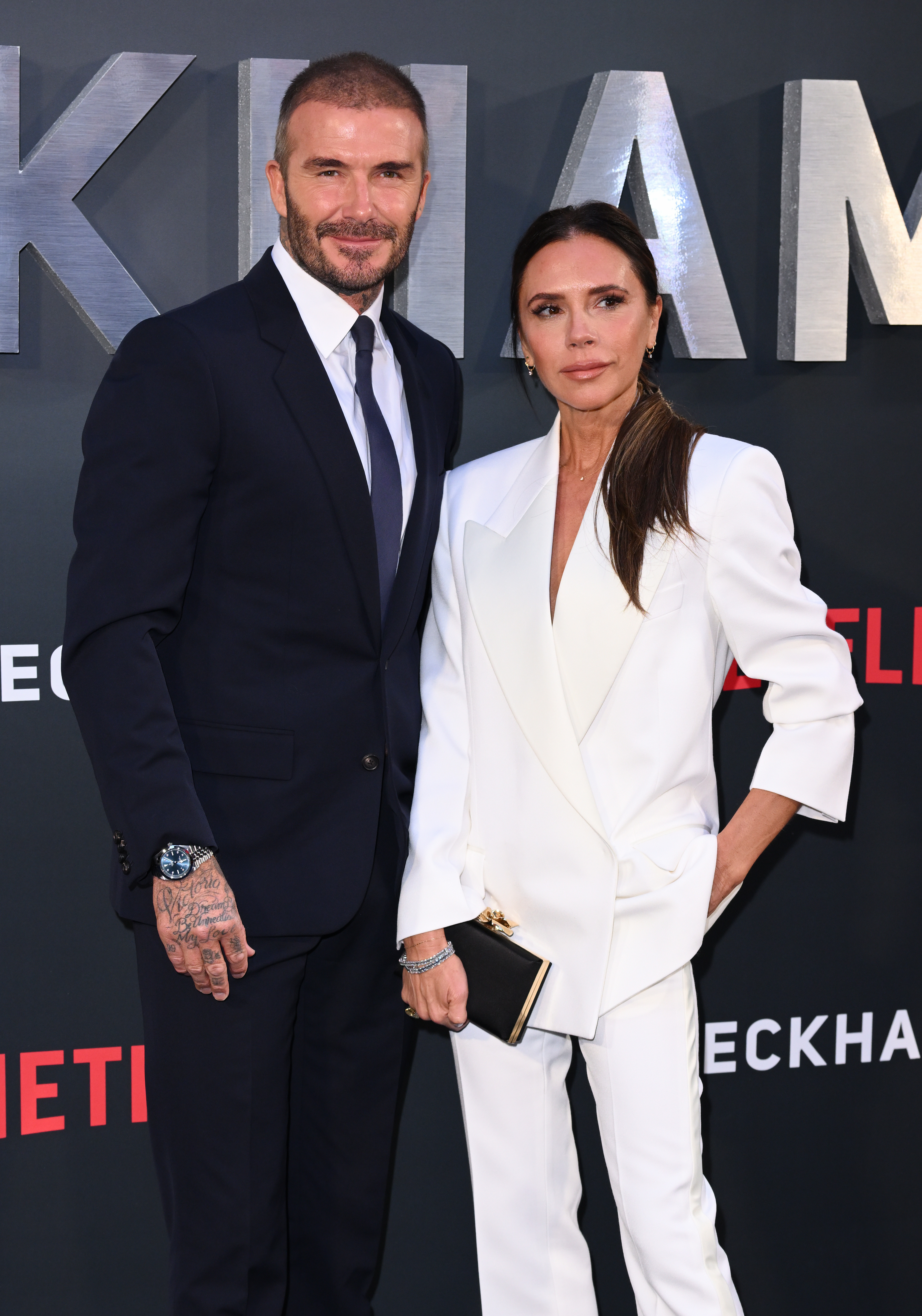 David et Victoria Beckham lors de la première britannique de "Beckham" à Londres, en Angleterre, le 3 octobre 2023 | Source : Getty Images