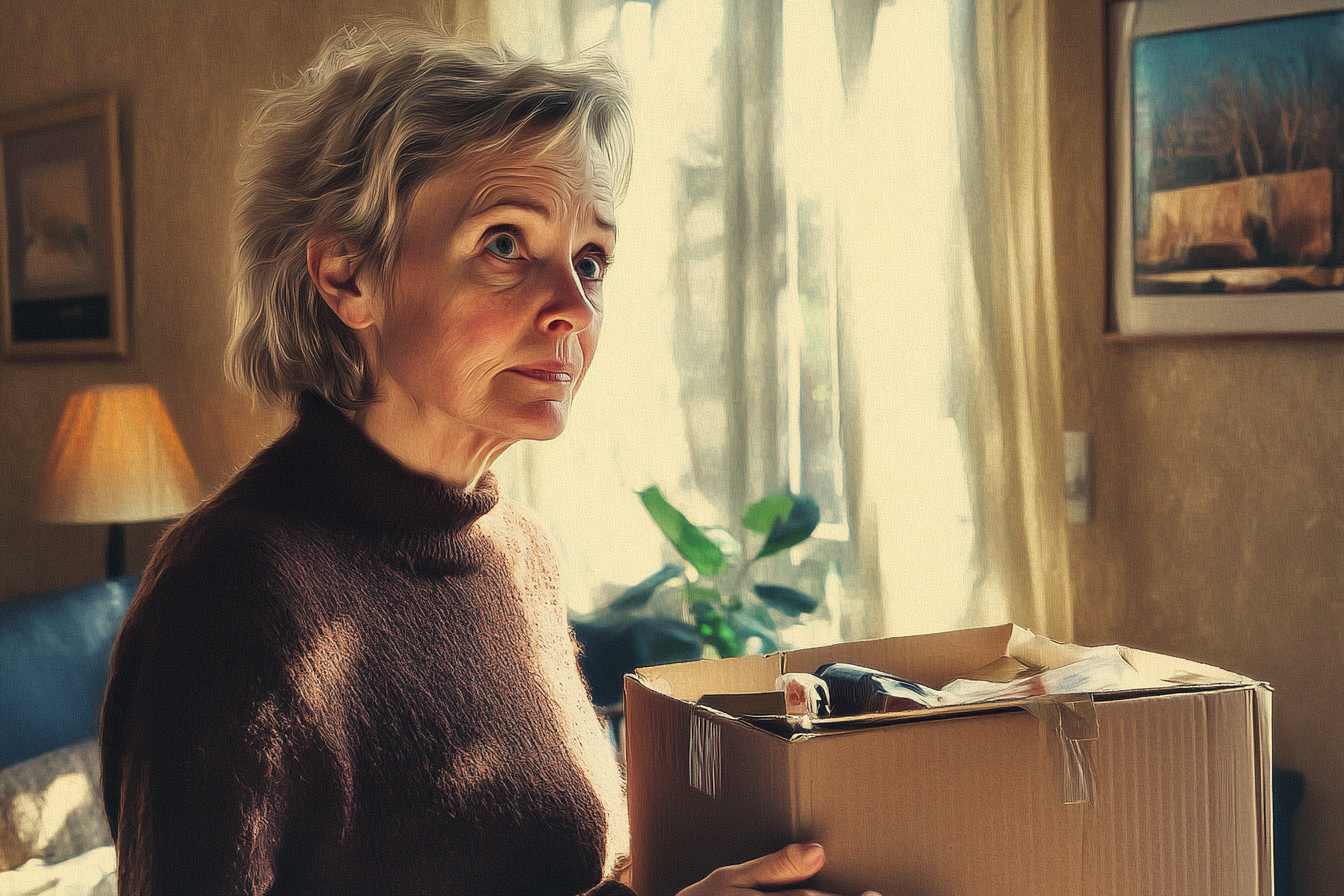 Une femme emballe des objets dans une boîte | Source : Midjourney