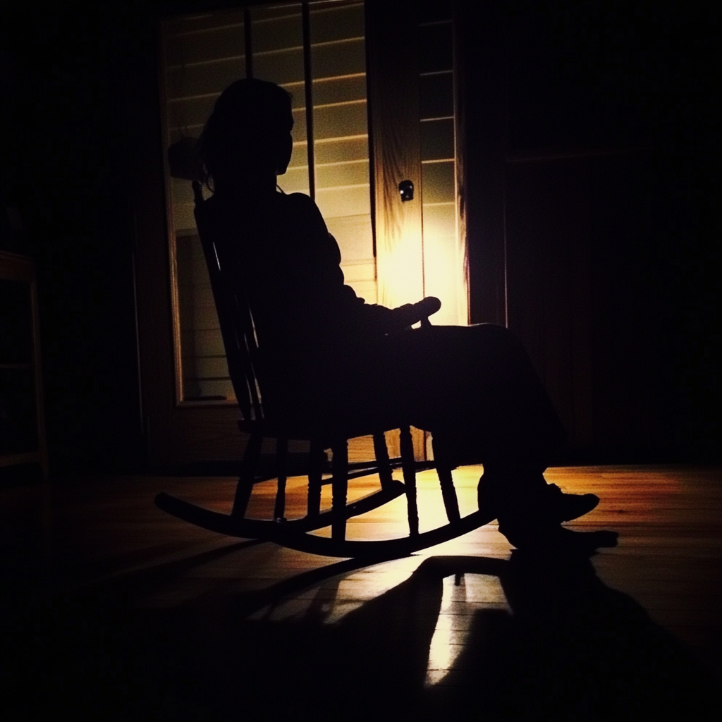 La silhouette d'une personne assise sur une chaise | Source : Midjourney