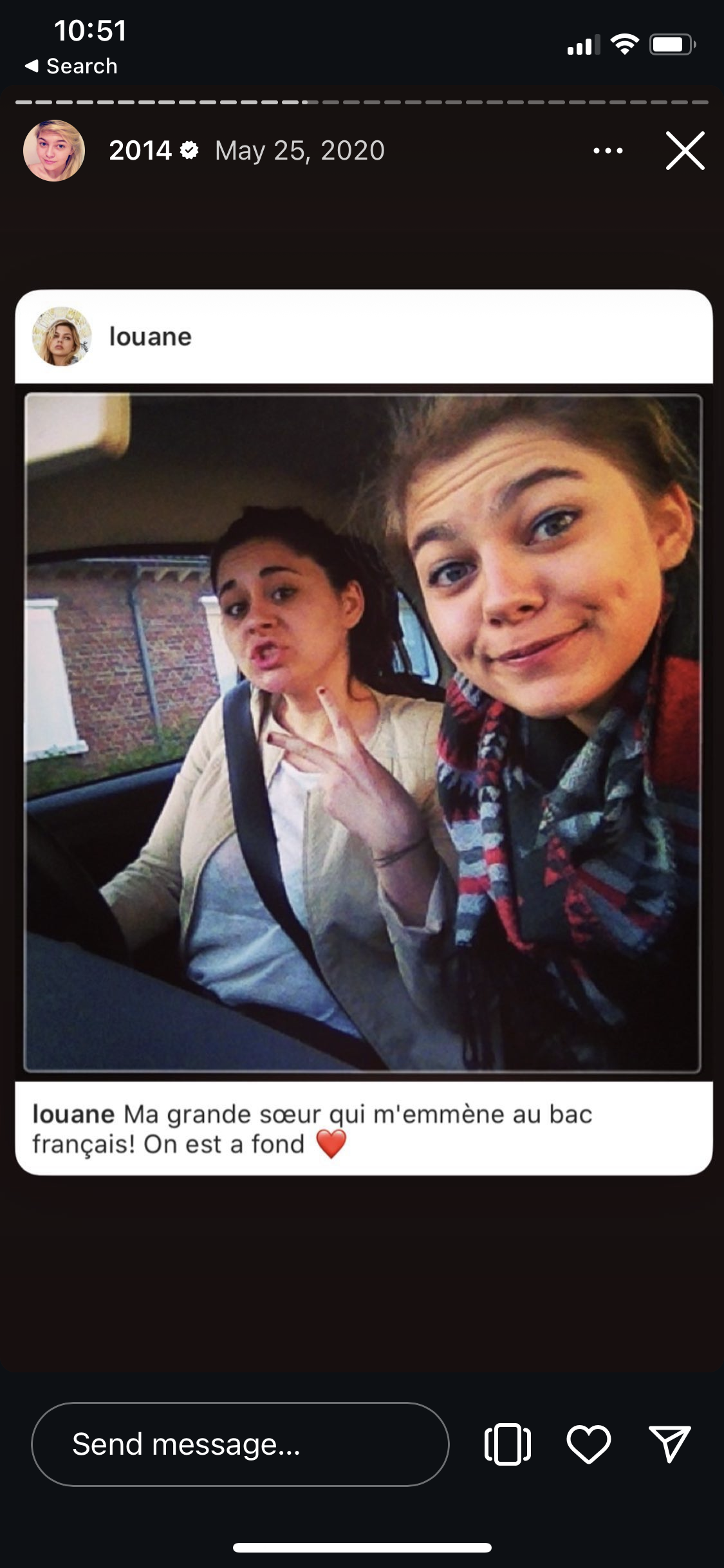 Louane et une de ses sœurs | Source : capture Instagram