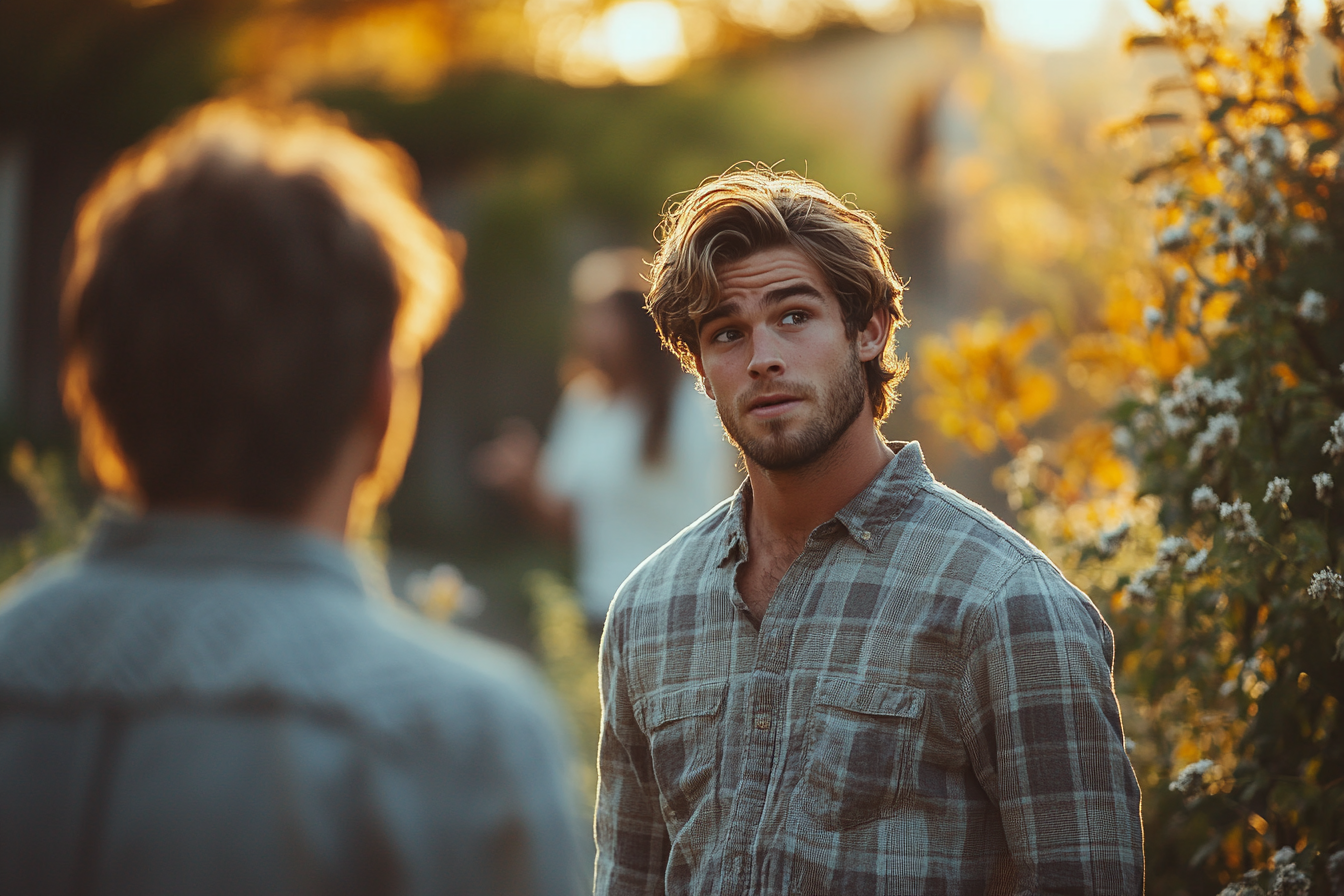 Un homme déçu qui parle à son meilleur ami | Source :  Midjourney