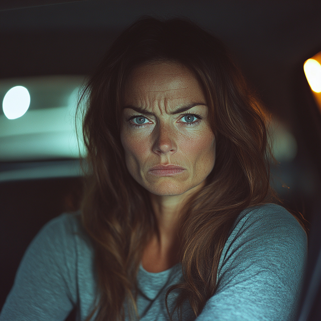 Une femme en colère dans sa voiture | Source : Midjourney