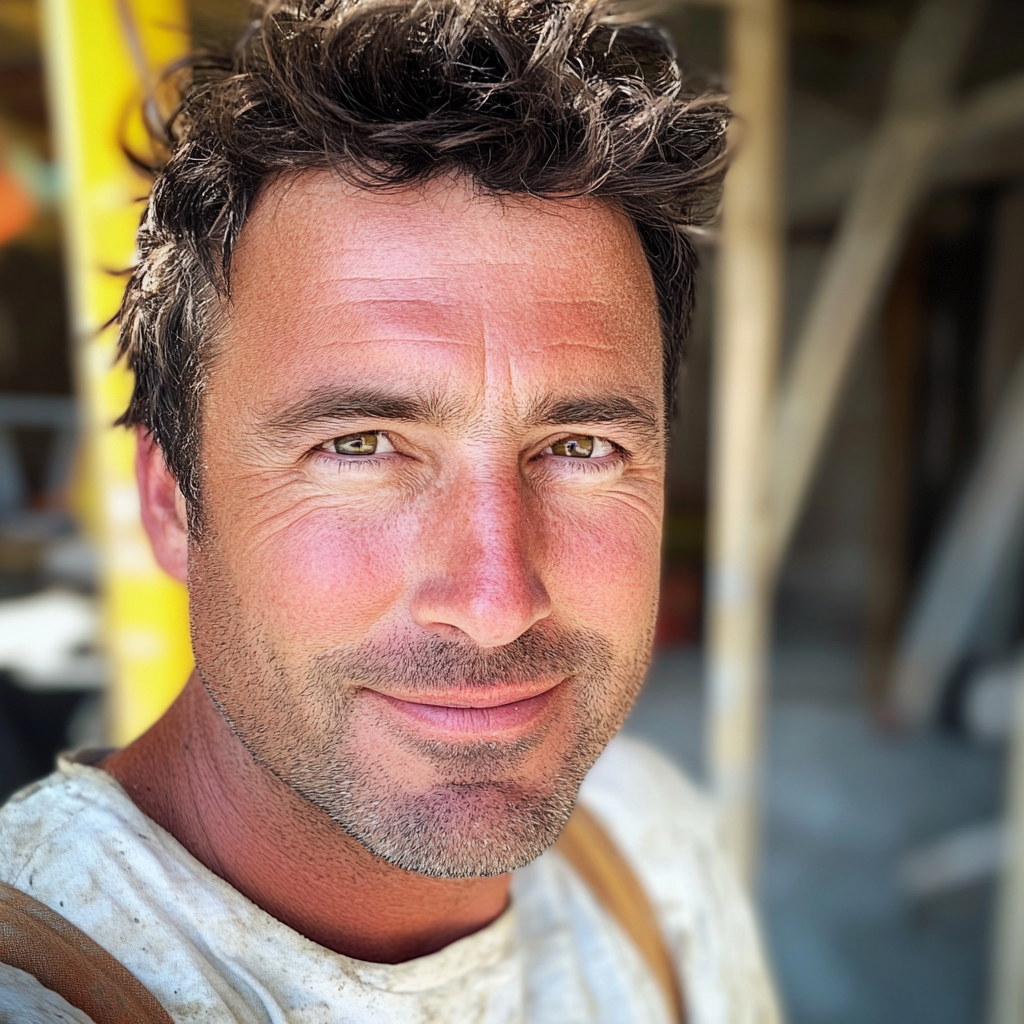 Un ouvrier du bâtiment souriant | Source : Midjourney