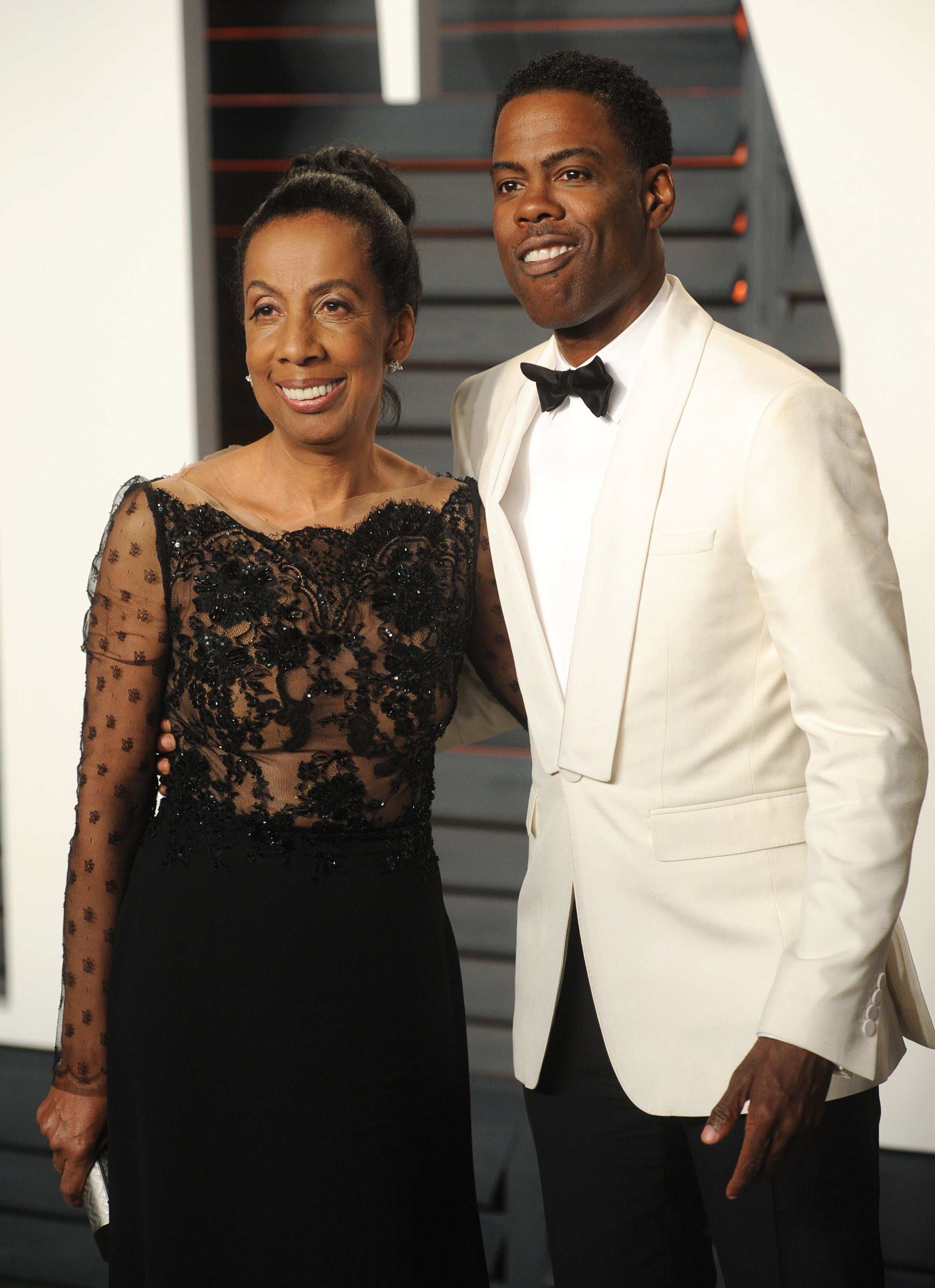 Chris et Rosalie Rock à la soirée des Oscars de Vanity Fair, Los Angeles le 28 février 2016 | Source : Getty Images