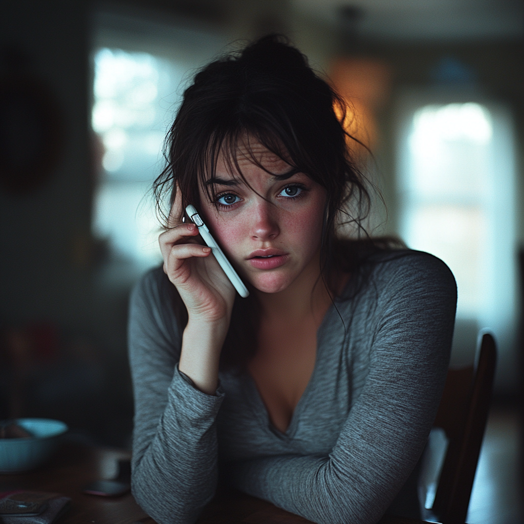 Une femme bouleversée qui se défend | Source : Midjourney