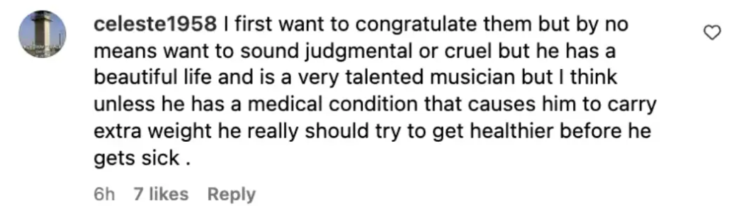 Commentaire d'un fan à propos de Wolfgang Van Halen, daté du 16 octobre 2023 | Source : Instagram/people et wolfiesmom
