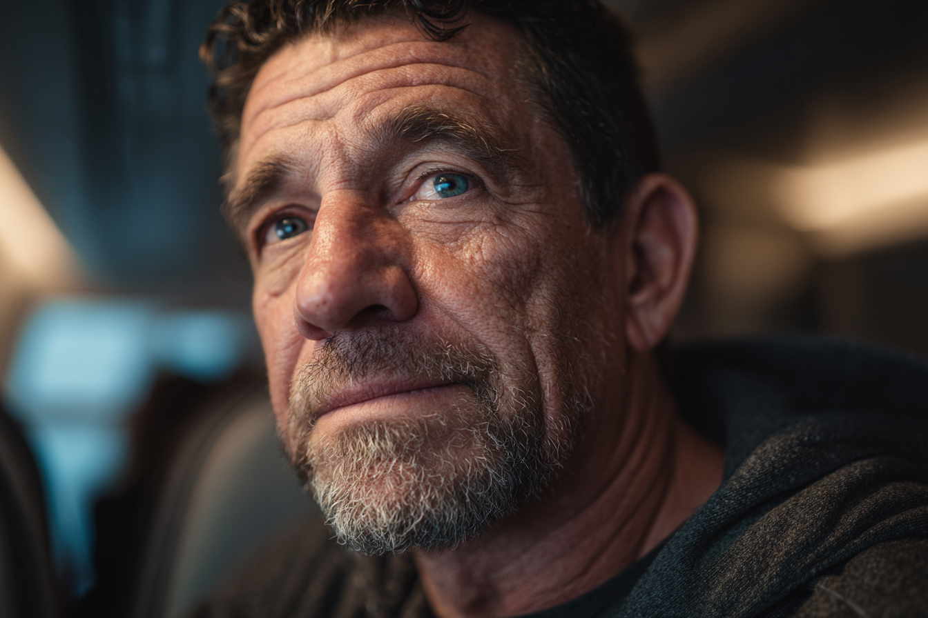 Gros plan sur le visage d'un homme | Source : Midjourney