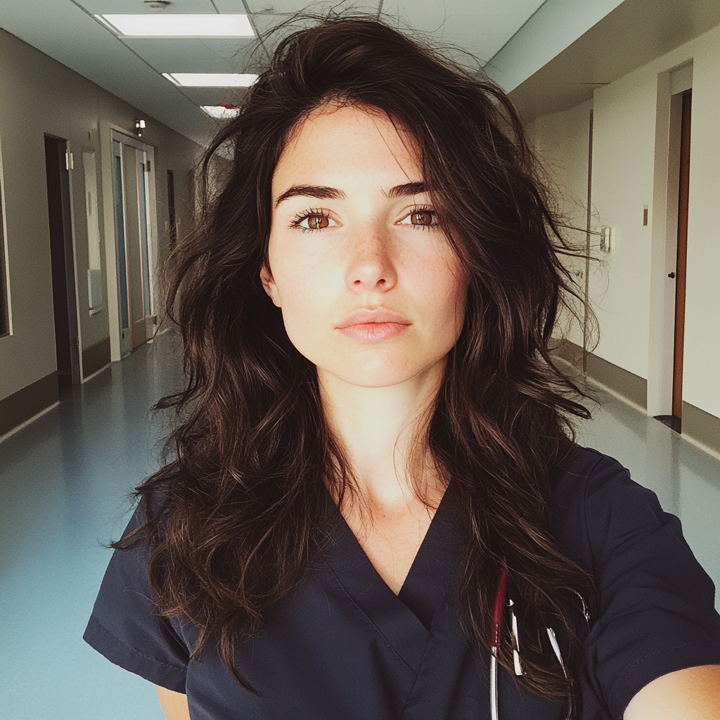 Une infirmière debout dans un couloir d'hôpital | Source : Midjourney