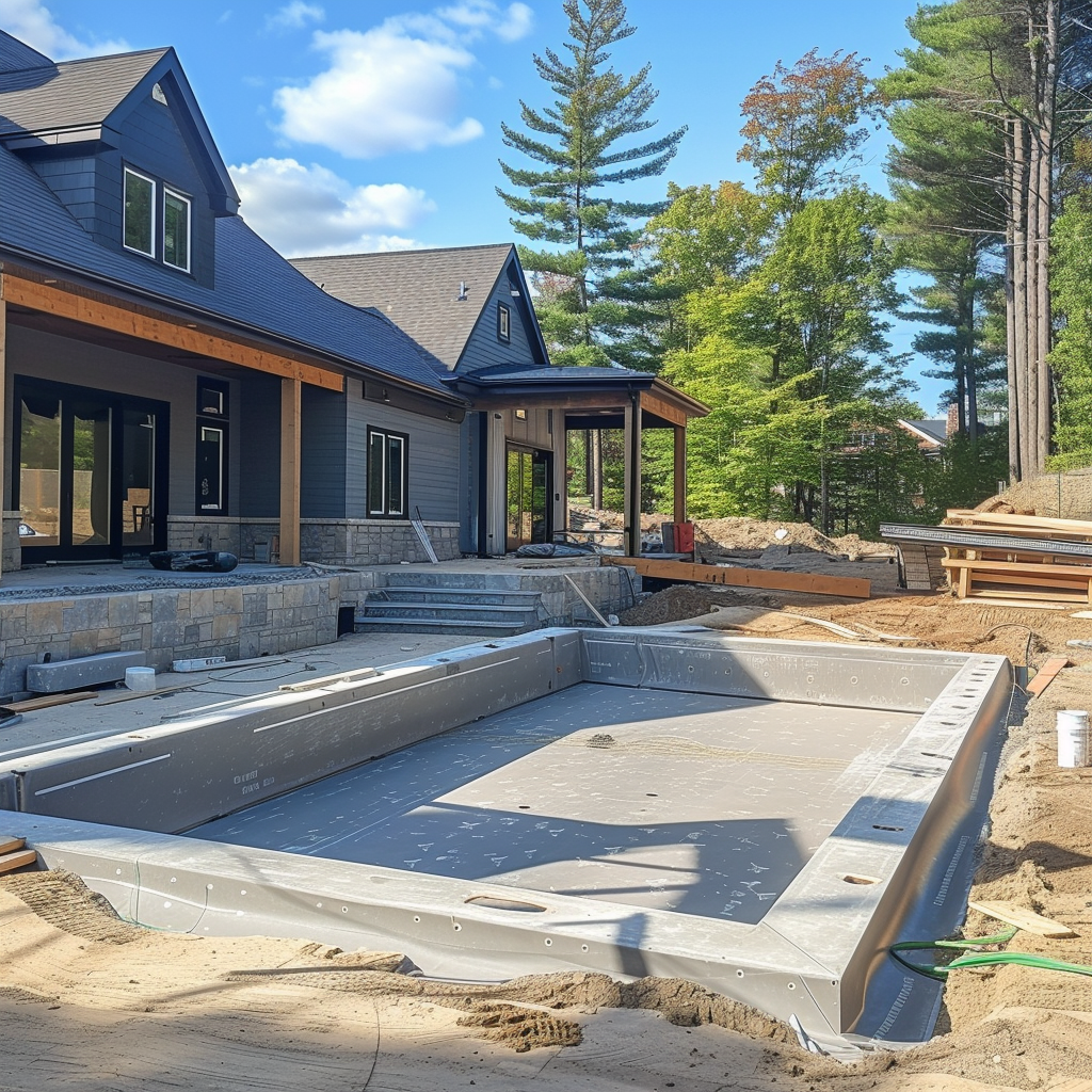 Une construction de piscine en cours | Source : Midjourney