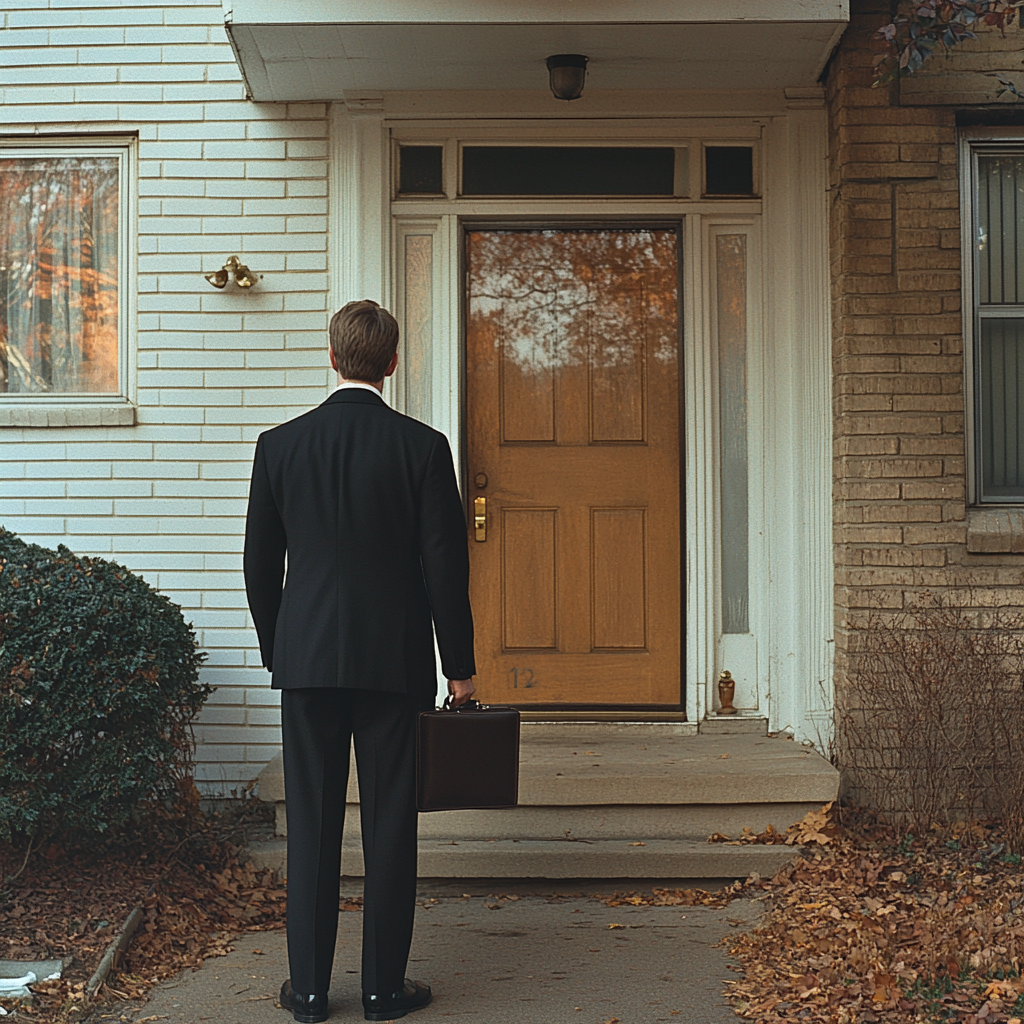 Un homme en costume tenant une mallette | Source : Midjourney