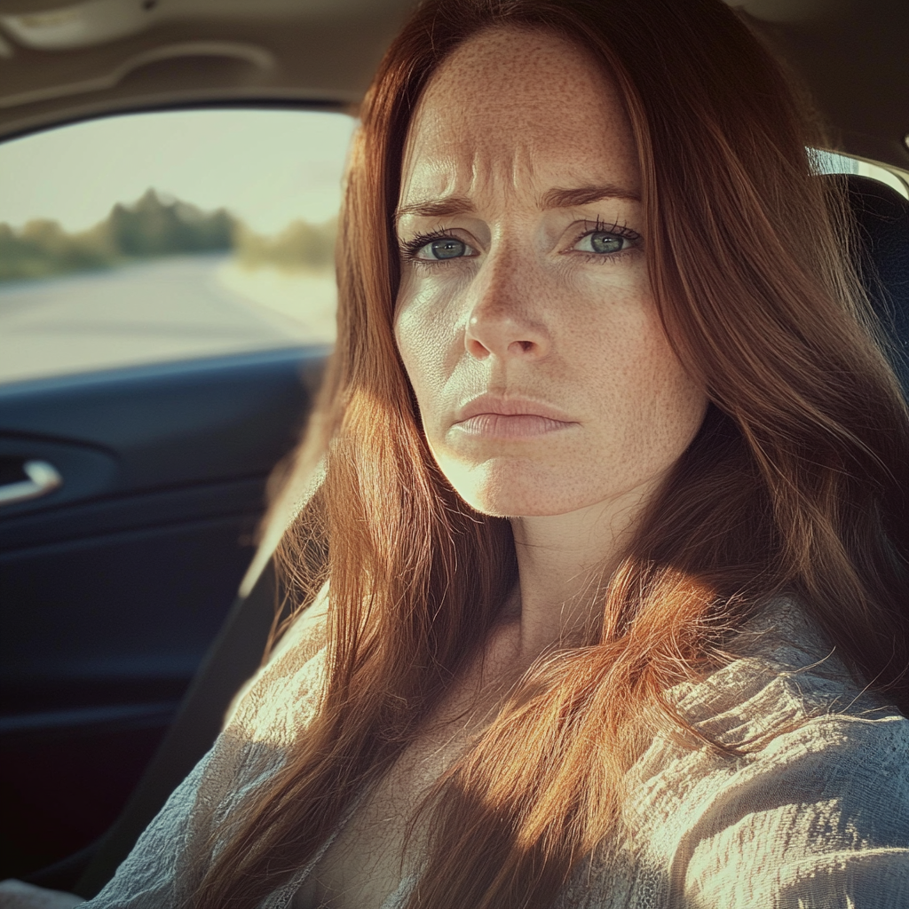 Une femme dans une voiture | Source : Midjourney