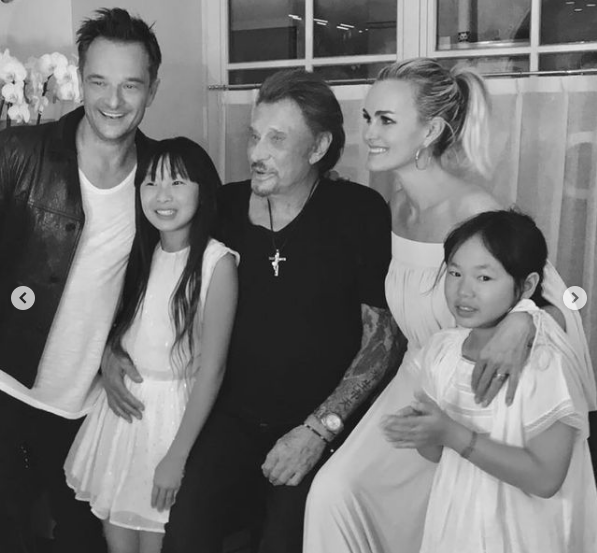 Johnny, Laeticia, David, Joy et Jade Hallyday | Source : capture Instagram