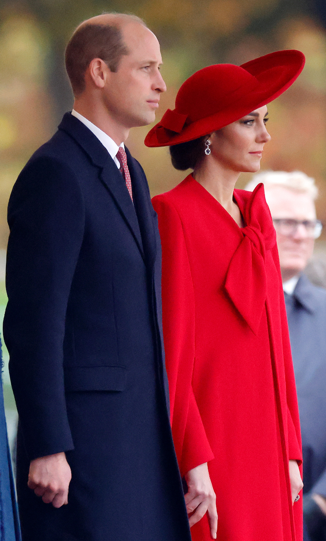 Le prince William et la princesse Catherine lors d'une cérémonie d'accueil, à Horse Guards Parade, pour le président et la première dame de la République de Corée, au premier jour de leur visite d'État, le 21 novembre 2023 à Londres, Angleterre | Source : Getty Images
