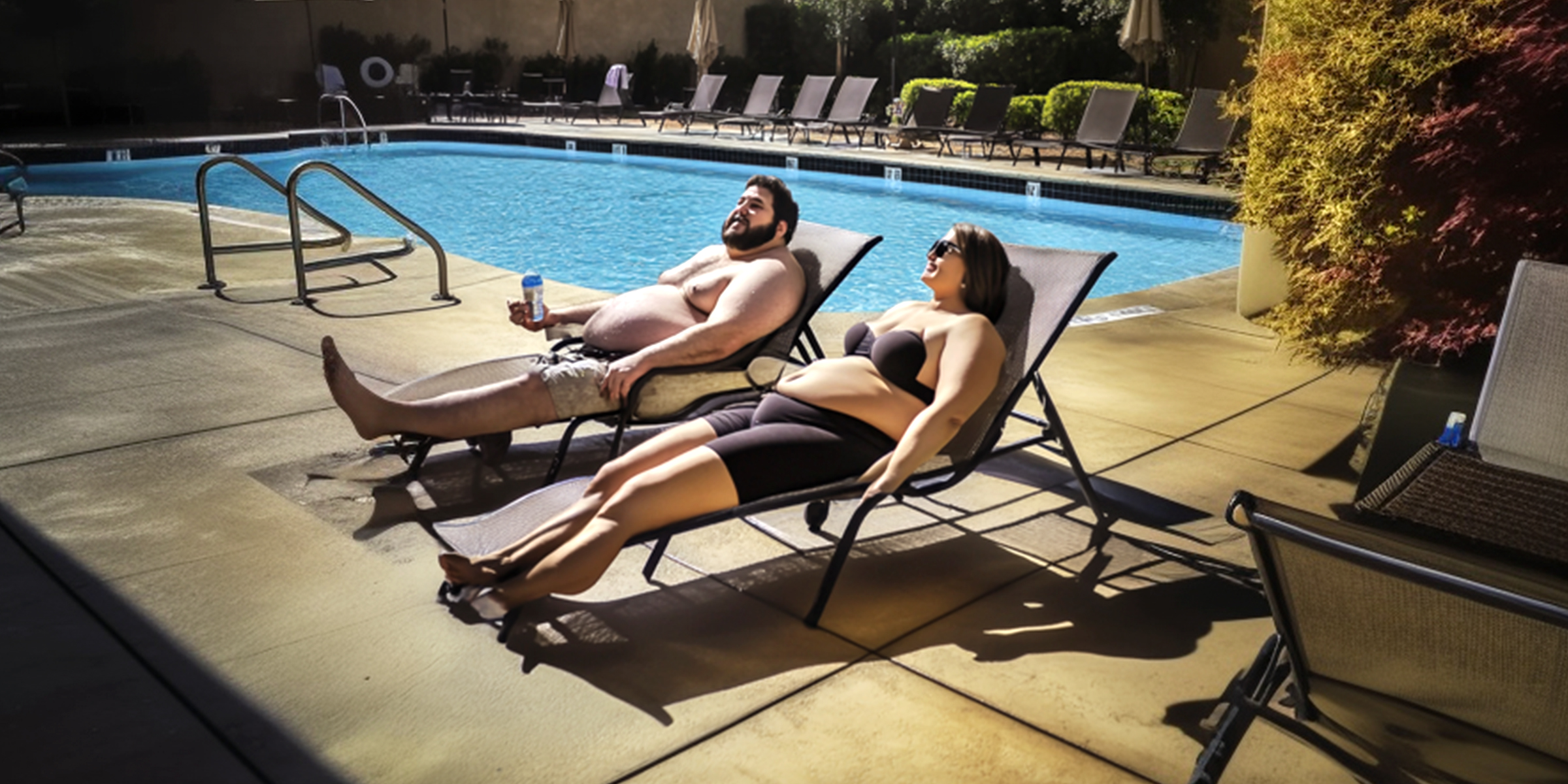 Un couple qui se détend près d'une piscine | Source : AmoMama