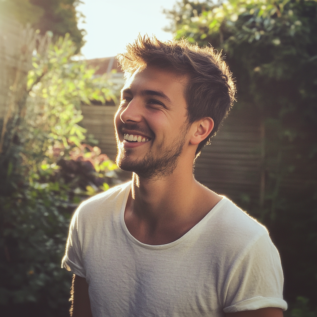 Un jeune homme souriant | Source : Midjourney