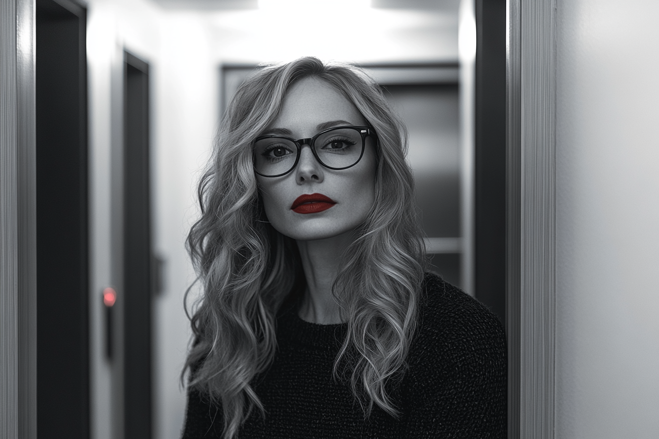 Une femme qui a l'air de s'ennuyer dans un couloir d'appartement | Source : Midjourney