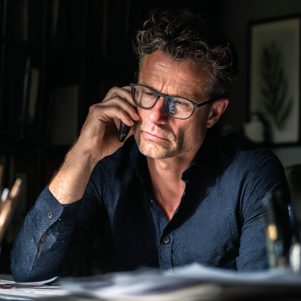Un homme âgé qui parle au téléphone | Source : Midjourney