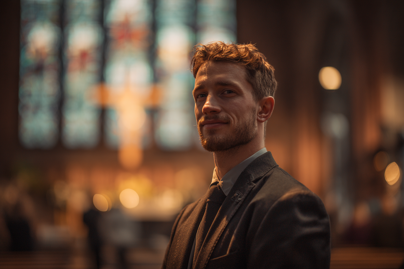 Un homme lors de son mariage | Source : Midjourney